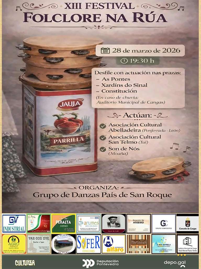 XIII Festival Folclore na Rúa (2026) en Cangas de Morrazo