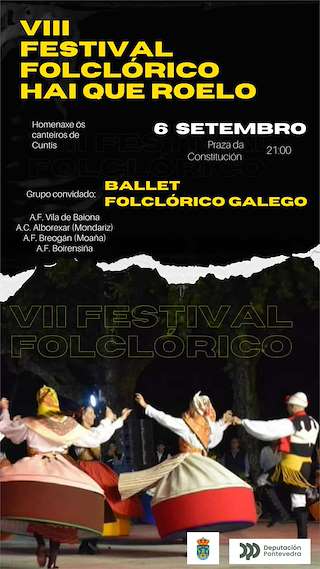 Fechas, información, programa, cartel, imágenes, mapa y ubicación de VIII Festival Folclórico Nacional - Hai Que Roelo  en  Cuntis