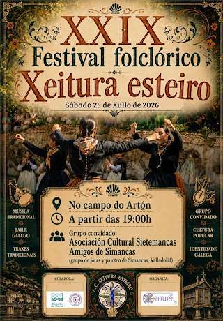 Fechas, información, programa, cartel, imágenes, mapa y ubicación de XXIX Festival Folclórico Xeitura Esteiro (2026)  en  Muros