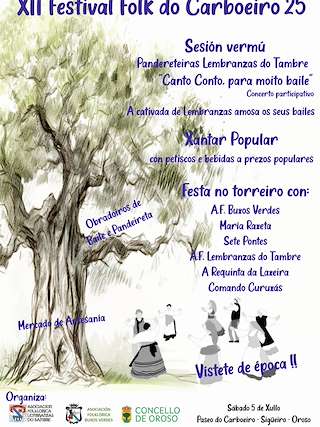 Fechas, información, programa, cartel, imágenes, mapa y ubicación de XII Festival Folk Parque do Carboeiro  en  Oroso