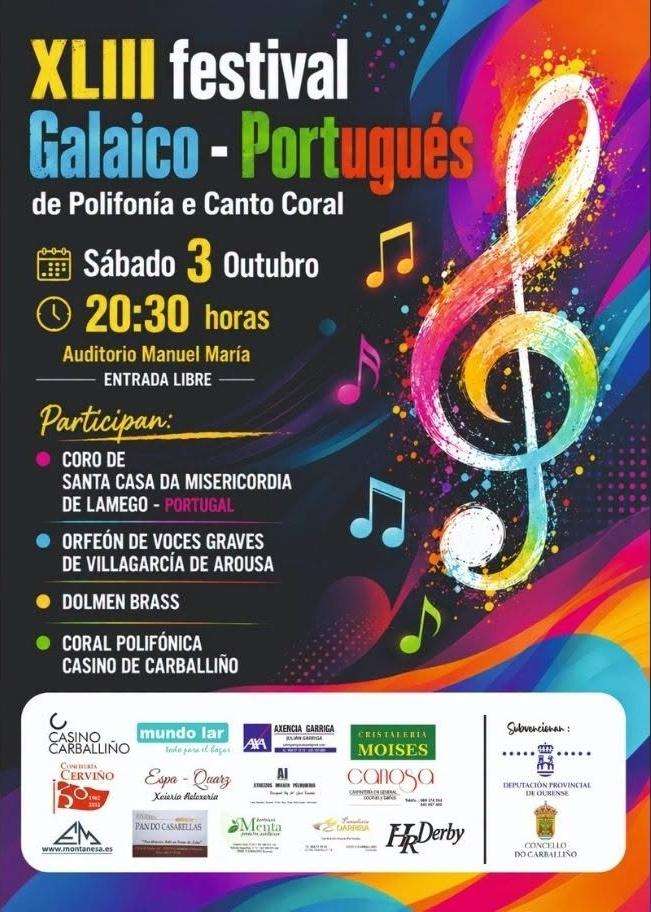 XLIII Festival Galaico-Portugués de Polifonía e Canto Coral (2026) en O Carballiño