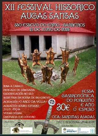 Fechas, información, programa, cartel, imágenes, mapa y ubicación de XII Festival Histórico Augas Santas  en  Barreiros