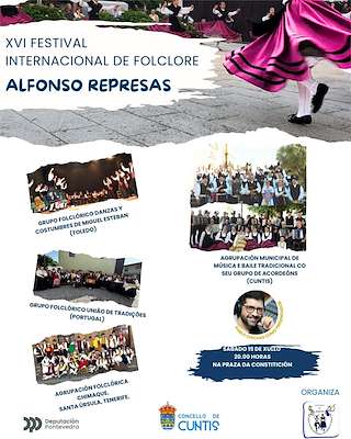 Fechas, información, programa, cartel, imágenes, mapa y ubicación de XVI Festival Internacional de Folclore Alfonso Represas  en  Cuntis