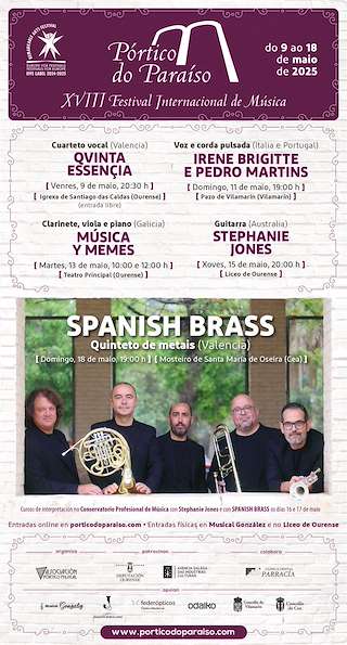 Fechas, información, programa, cartel, imágenes, mapa y ubicación de XVIII Festival Internacional de Música Pórtico do Paraíso  en  Ourense