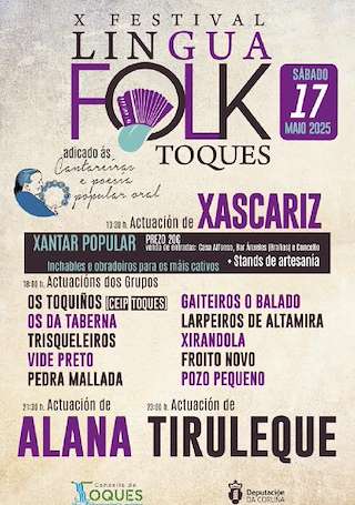 Fechas, información, programa, cartel, imágenes, mapa y ubicación de X Festival Lingua Folk  en  Toques