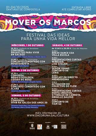 Fechas, información, programa, cartel, imágenes, mapa y ubicación de Festival Mover os Marcos (2025)  en  Santiago de Compostela