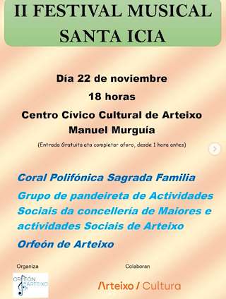 Fechas, información, programa, cartel, imágenes, mapa y ubicación de II Festival Musical Santa Icía (2025)  en  Arteixo