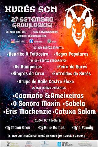 Fechas, información, programa, cartel, imágenes, mapa y ubicación de Festival XurésSon  en  Lobios