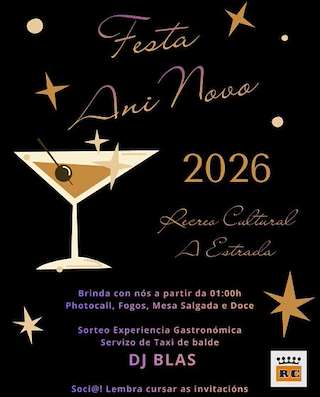 Fechas, información, programa, cartel, imágenes, mapa y ubicación de Fiesta Año Nuevo de la RC (2025)  en  A Estrada