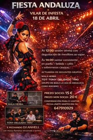 Fechas, información, programa, cartel, imágenes, mapa y ubicación de Fiesta Andaluza de Vilar de Infesta  (2026) en Redondela