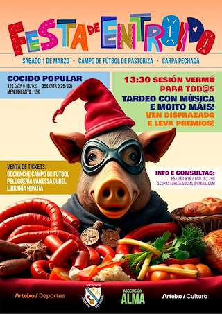 Fechas, información, programa, cartel, imágenes, mapa y ubicación de Fiesta de Carnaval de la SCD Pastoriza  en  Arteixo