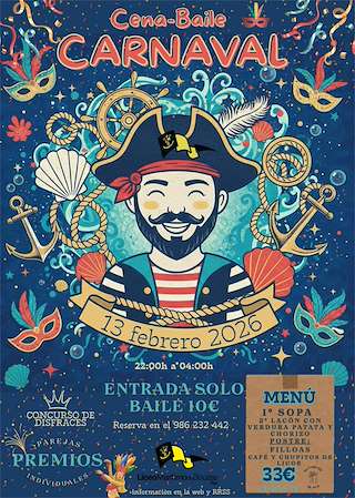 Fechas, información, programa, cartel, imágenes, mapa y ubicación de Fiesta de Carnaval del Liceo Marítimo de Bouzas (2026) en Vigo