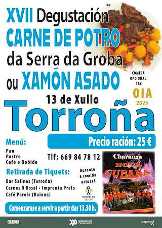 Fechas, información, programa, cartel, imágenes, mapa y ubicación de XVII Fiesta de Degustación de Carne de Potro  en  Oia