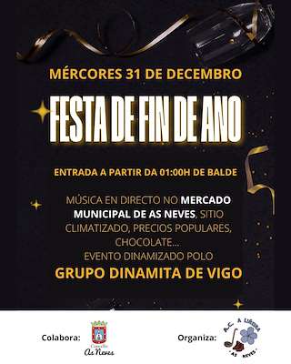Fechas, información, programa, cartel, imágenes, mapa y ubicación de Fiesta de Fin de Año (2025)  en  As Neves