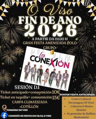 Fechas, información, programa, cartel, imágenes, mapa y ubicación de Fiesta de Fin de Año de O Viso (2025)  en  Redondela