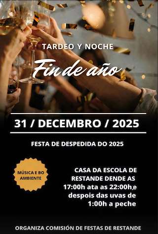 Fechas, información, programa, cartel, imágenes, mapa y ubicación de Fiesta de Fin de Año de Restande (2025)  en  Trazo