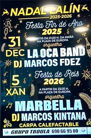 Fechas, información, programa, cartel, imágenes, mapa y ubicación de Fiesta de Fin de Año (2025)  en  Lalín