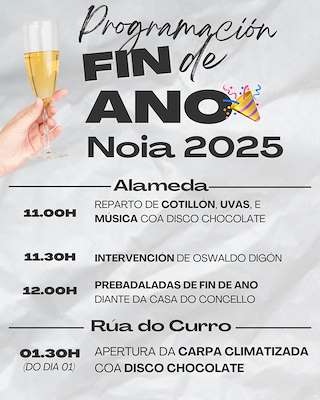 Fechas, información, programa, cartel, imágenes, mapa y ubicación de Fiesta de Fin de Año (2025)  en  Noia