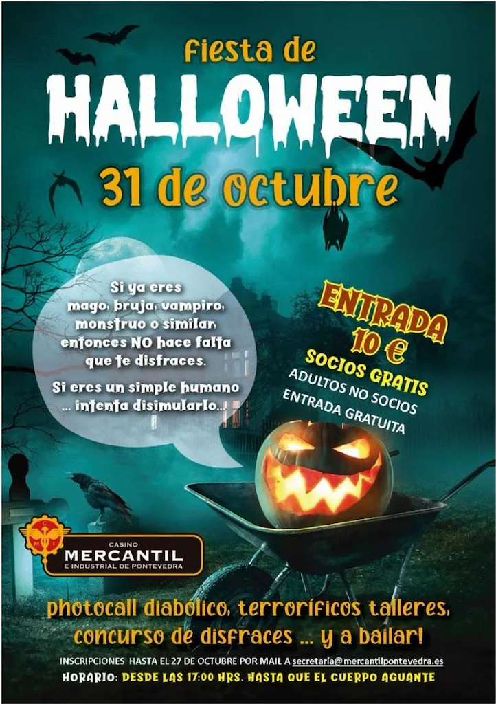 Fiesta de Halloween del Casino Mercantil en Pontevedra
