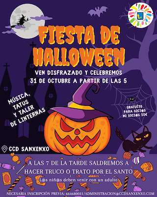 Fechas, información, programa, cartel, imágenes, mapa y ubicación de Fiesta de Halloween (2025)  en  Sanxenxo