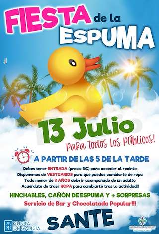 Fechas, información, programa, cartel, imágenes, mapa y ubicación de Fiesta de la Espuma de Sante   en  Trabada