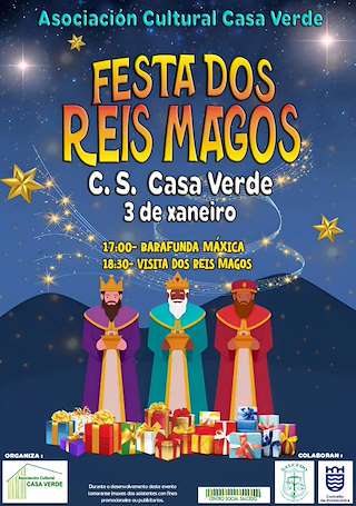 Fechas, información, programa, cartel, imágenes, mapa y ubicación de Fiesta de los Reyes Magos de la Casa Verde (2026)  en  Pontevedra