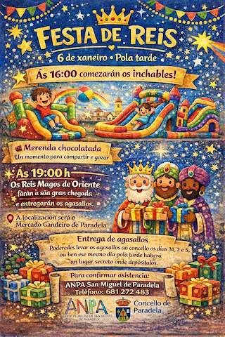 Fechas, información, programa, cartel, imágenes, mapa y ubicación de Fiesta de Reyes  (2026)  en  Paradela