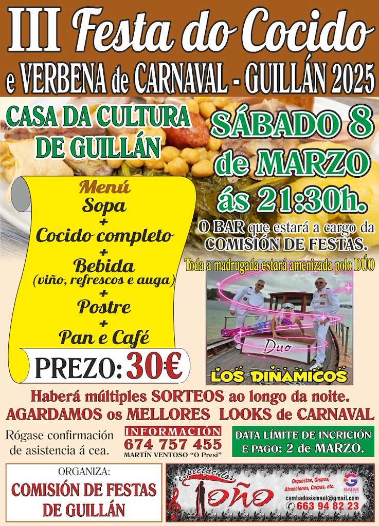 III Fiesta del Cocido de Guillán y Verbena de Carnaval en Vilagarcía de Arousa