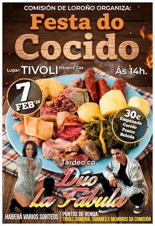 Fechas, información, programa, cartel, imágenes, mapa y ubicación de I Fiesta del Cocido de Loroño (2026)  en  Zas