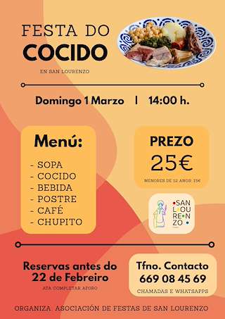 Fechas, información, programa, cartel, imágenes, mapa y ubicación de Fiesta del Cocido de San Lourenzo (2026)  en  Vigo