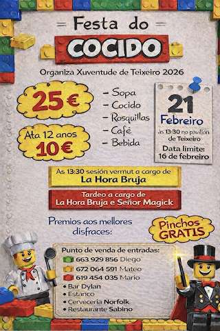 Fechas, información, programa, cartel, imágenes, mapa y ubicación de Fiesta del Cocido de Teixeiro (2026)  en  Curtis