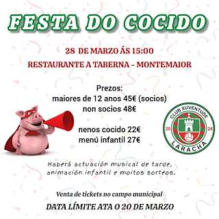 Fechas, información, programa, cartel, imágenes, mapa y ubicación de Fiesta del Cocido del Club Xuventude  (2026)  en  Laracha