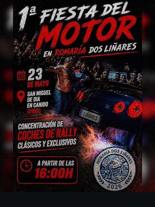 Fechas, información, programa, cartel, imágenes, mapa y ubicación de I Fiesta del Motor de la Romería dos Liñares (2026)  en  Vigo