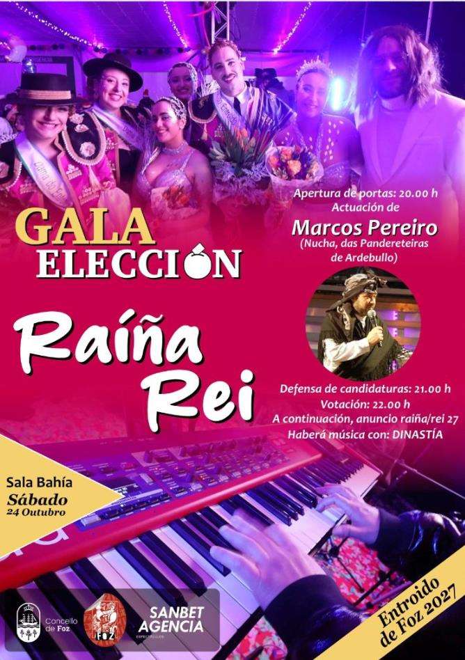 Fiesta Elección del Rey y Reina del Carnaval (2026) en Foz