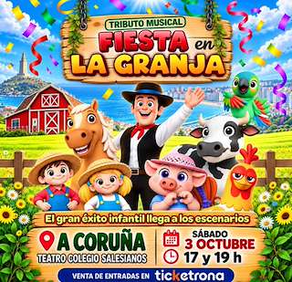 Fechas, información, programa, cartel, imágenes, mapa y ubicación de Fiesta en la Granja - Tributo Musical (2026)  en  A Coruña