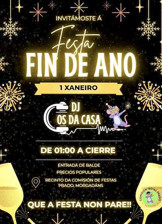 Fechas, información, programa, cartel, imágenes, mapa y ubicación de Fiesta Fin de Año de Prado (2025)  en  Gondomar