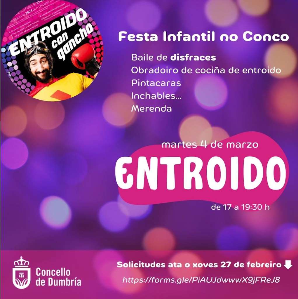 Fiesta Infantil de Carnaval de Conco en Dumbría