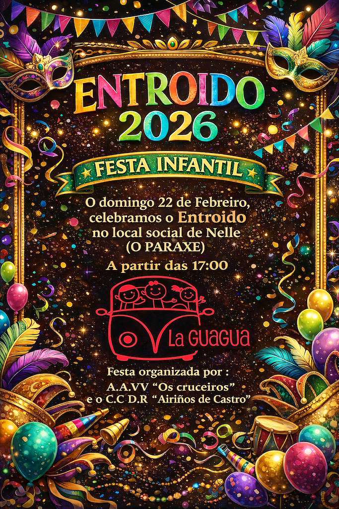 Fiesta Infantil de Carnaval de Os Cruceiros en Narón