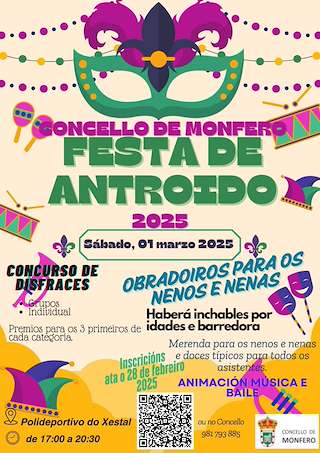 Fechas, información, programa, cartel, imágenes, mapa y ubicación de Fiesta Infantil de Carnaval  en  Monfero