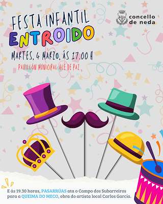 Fechas, información, programa, cartel, imágenes, mapa y ubicación de Fiesta Infantil de Carnaval  en  Neda