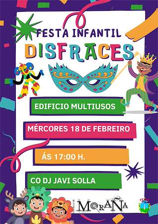 Fechas, información, programa, cartel, imágenes, mapa y ubicación de Fiesta Infantil de Disfraces (2026)  en  Moraña
