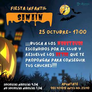 Fechas, información, programa, cartel, imágenes, mapa y ubicación de Fiesta Infantil de Samaín del Club Fluvial  (2025)  en  Monforte de Lemos