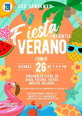 Fechas, información, programa, cartel, imágenes, mapa y ubicación de Fiesta Infantil de Verano (2026) en Sanxenxo