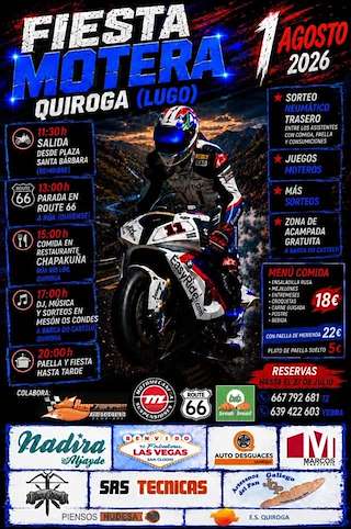 Fechas, información, programa, cartel, imágenes, mapa y ubicación de Fiesta Motera (2026)  en  Quiroga