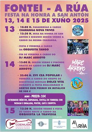 Fechas, información, programa, cartel, imágenes, mapa y ubicación de Fiesta Patronal de San Antón de Fontei  en  A Rúa
