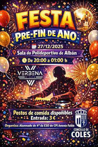 Fechas, información, programa, cartel, imágenes, mapa y ubicación de Fiesta Pre-Fin de Año (2025)  en  Coles