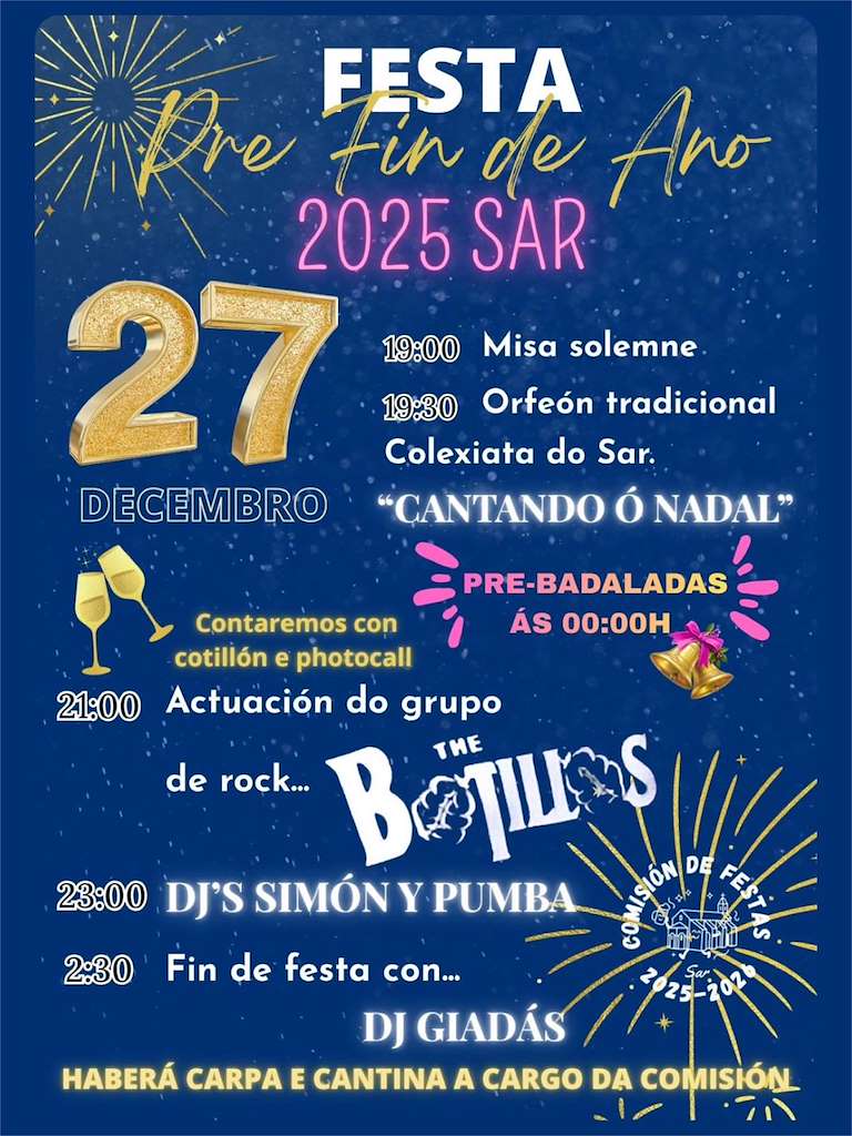 Fiesta Pre Fin de Año de Sar en Santiago de Compostela