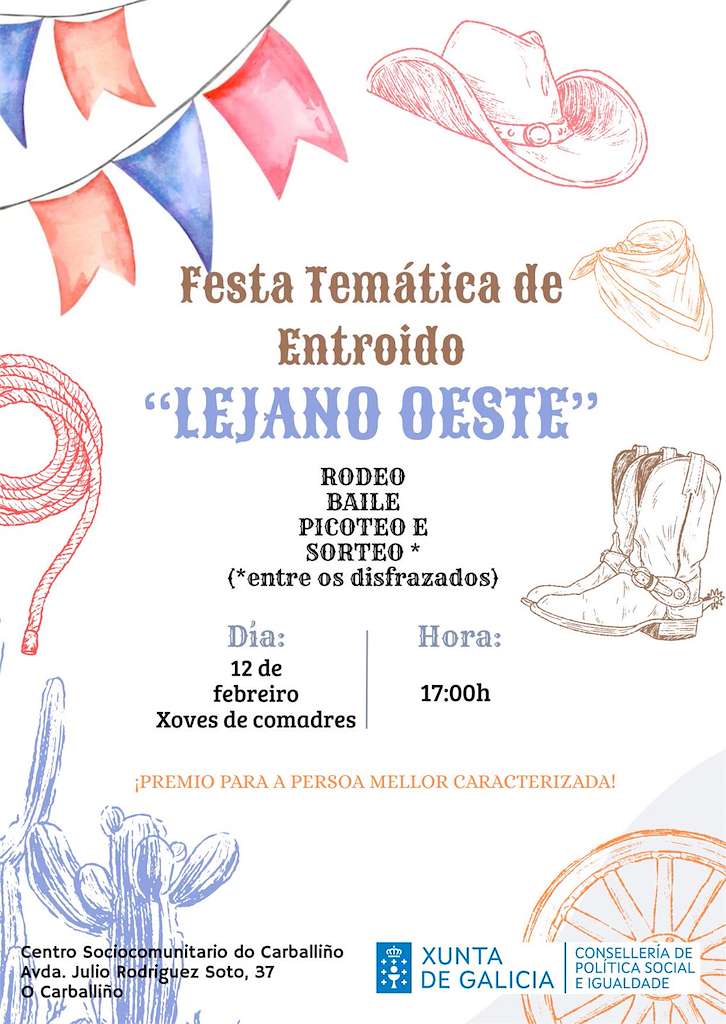 Fiesta Temática de Carnaval Lejano Oeste en O Carballiño