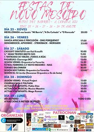 Fiestas de Novo Mesoiro (2026) en A Coruña