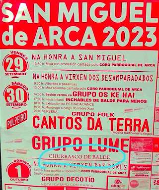Fiestas de San Miguel de Arca (2026) en A Estrada
